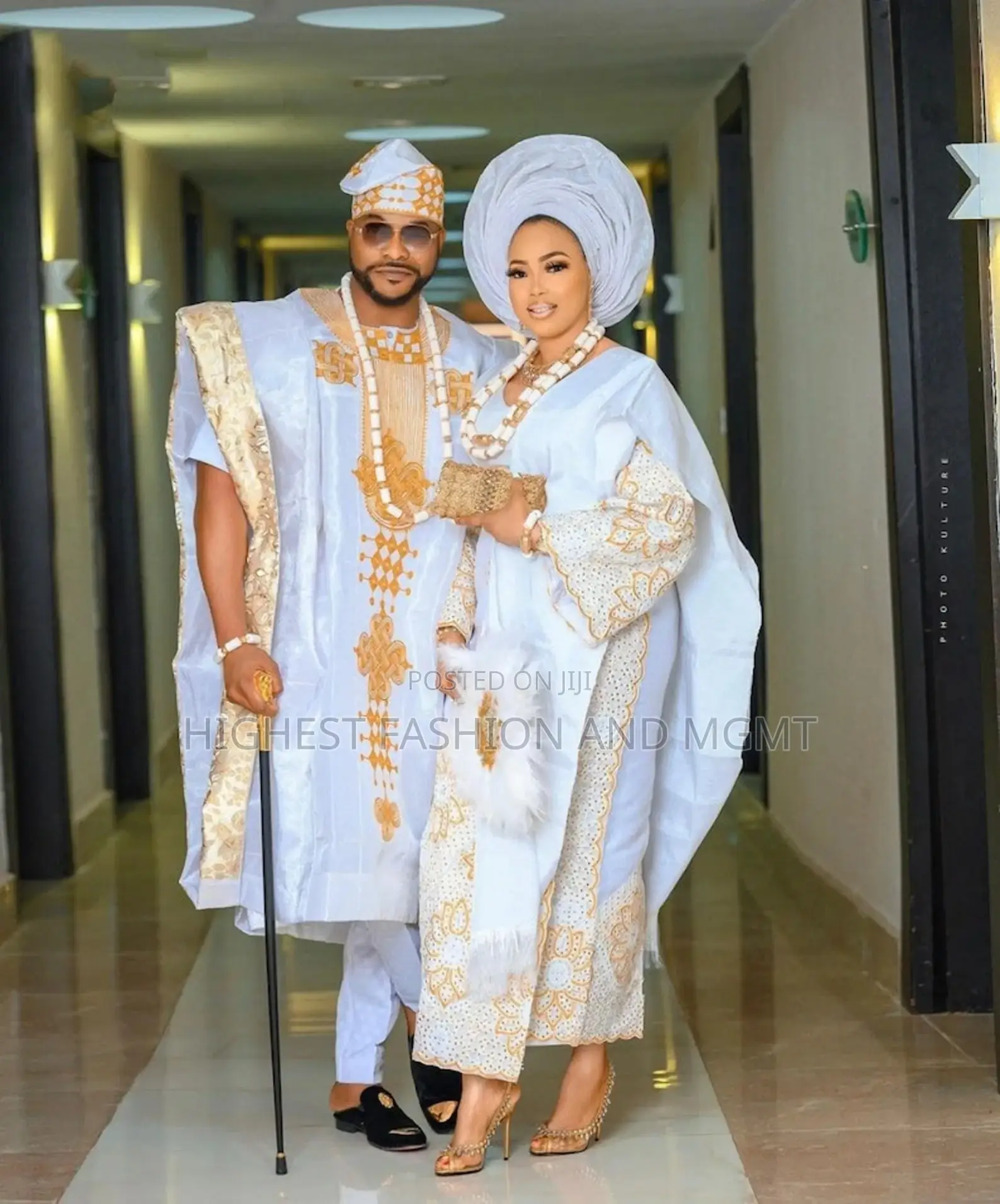African Couples Matching Wedding Outfits