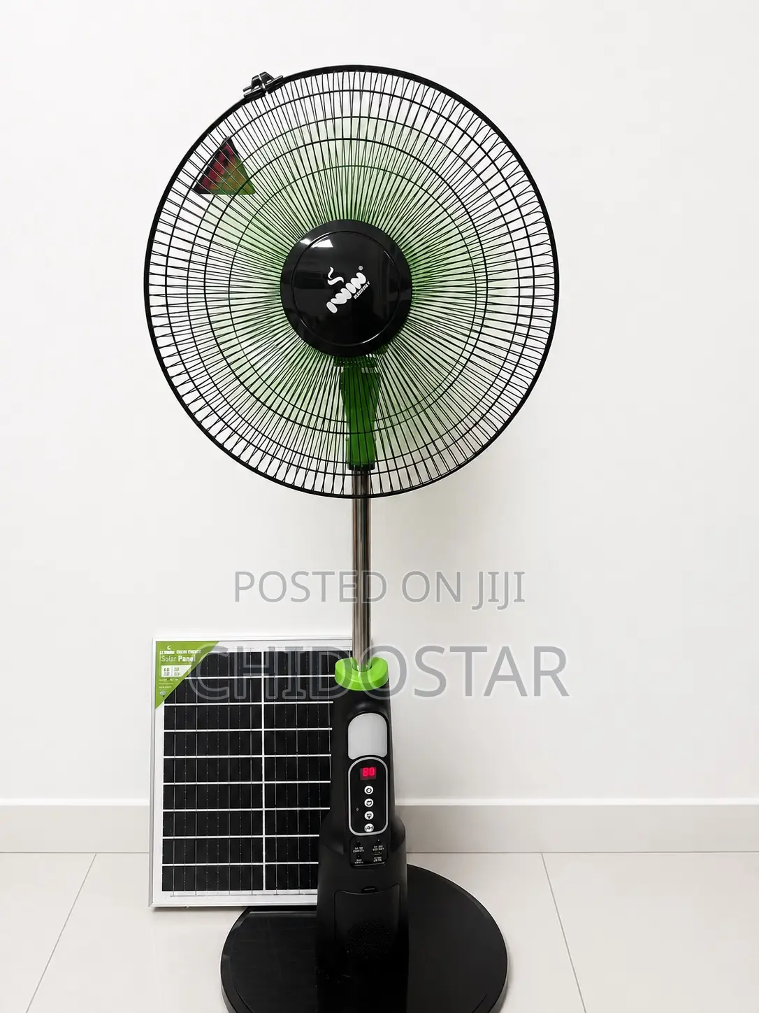 Iwin 16" Solar Stand Fan Ac/Dc With Speaker Solar Panel