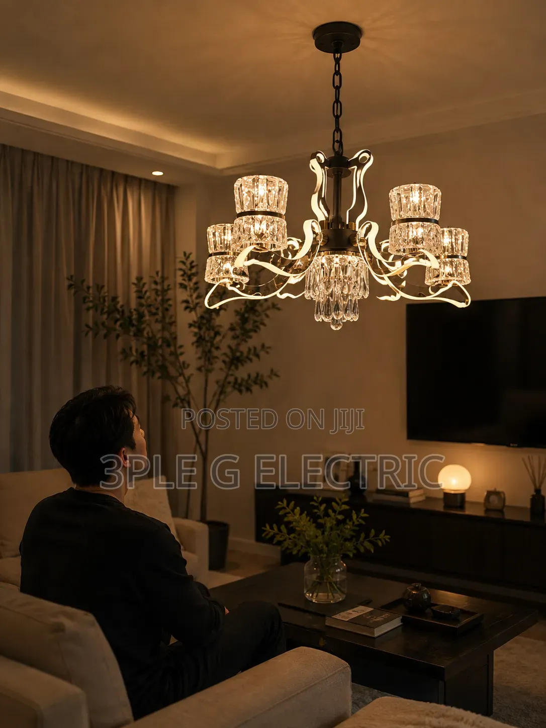 By 6 Hands Led Crystal Chandelier