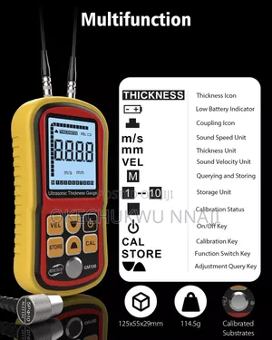 Gm100 Digital Ultrasonic Thickness Gauge Meter, Range 0.047 to 8.85in,