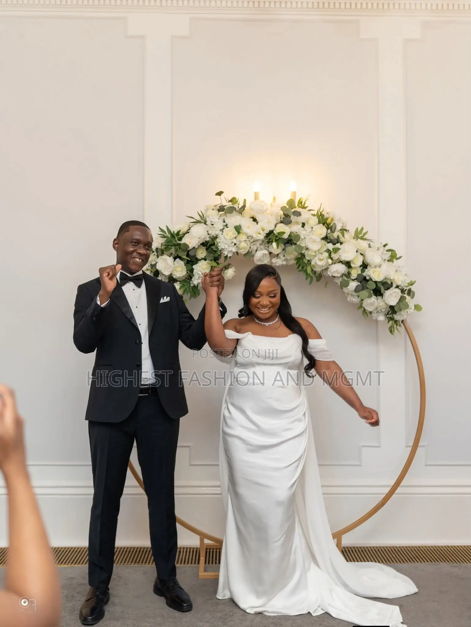 Luxury Off-Shoulder Draped Wedding Gown