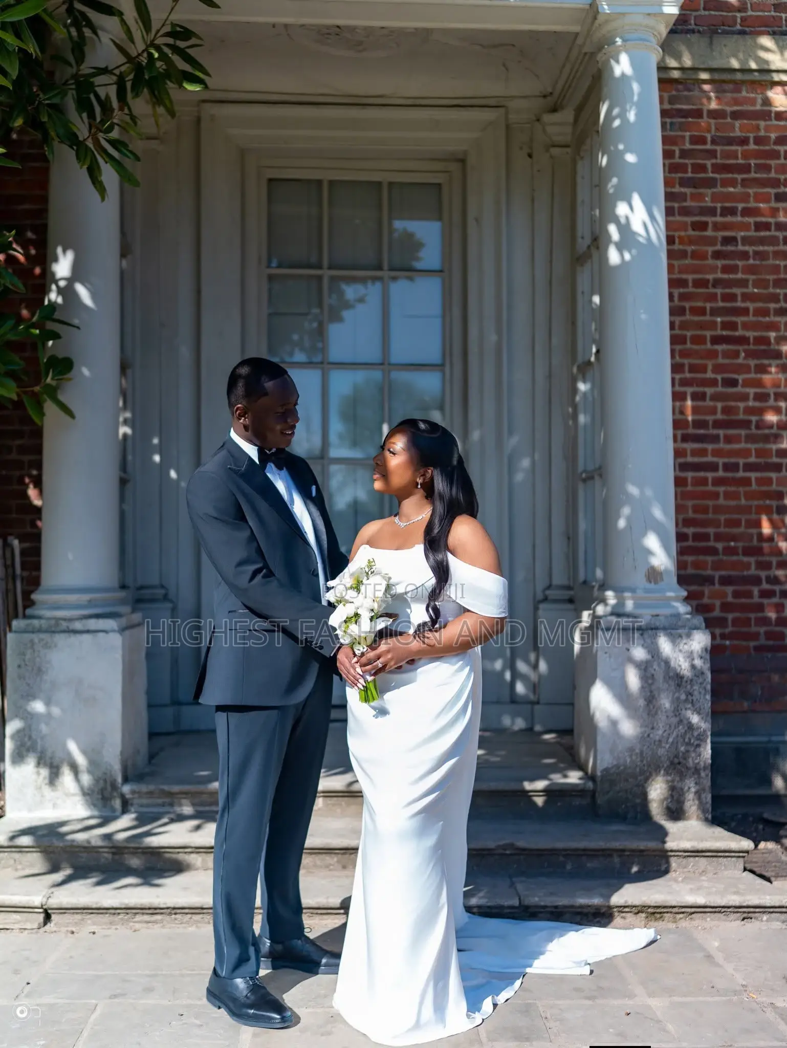 Luxury Off-Shoulder Draped Wedding Gown