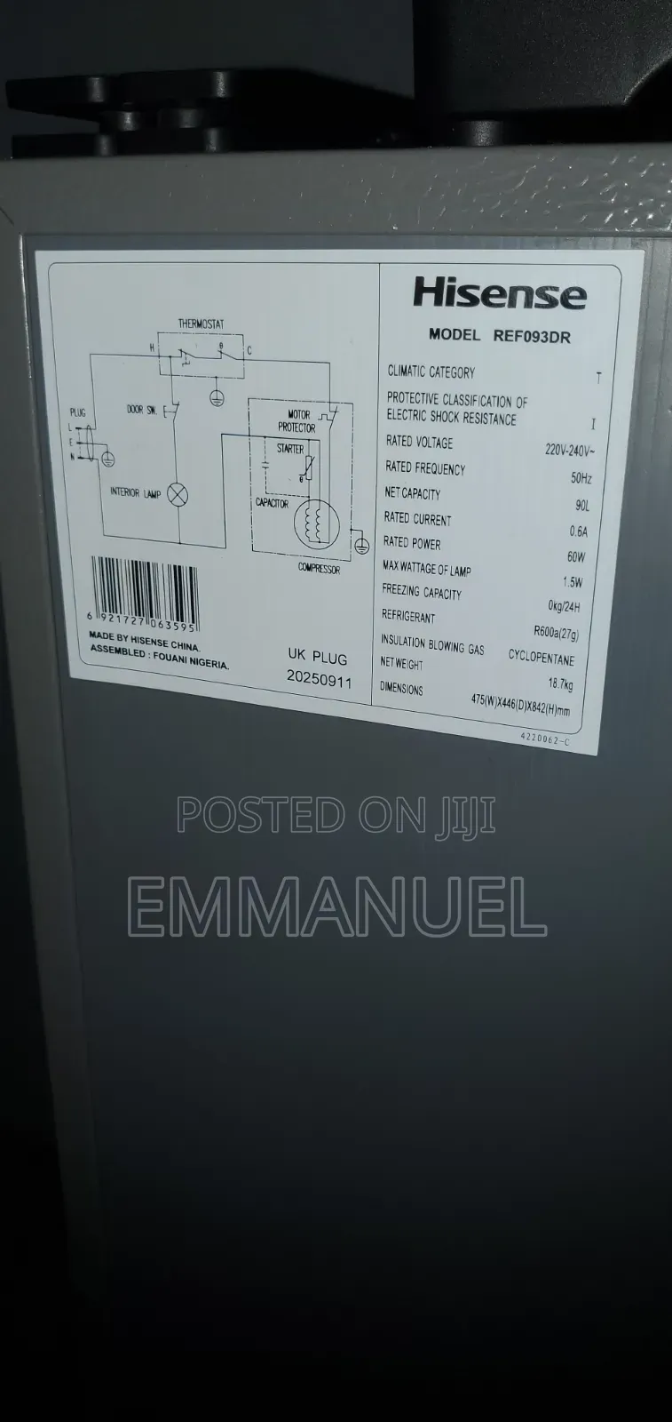 2months Old Hisense Fridge for Sale