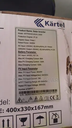 3.5kva Kartel Hybrid Inverter 24volts Very Strong 2 Years Warranty