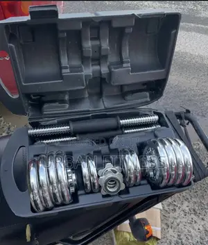 15kg Adjustable Chrome Silver Dumbbell