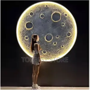 Size 1000mm Decor Wall Lamp 3d Dimensional Relief Crater Moon