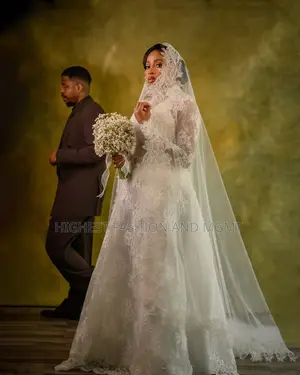 Premium Full Lace a-Line Wedding Dress + Veil