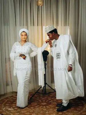 Luxury White Nikkah Traditional Couple Set