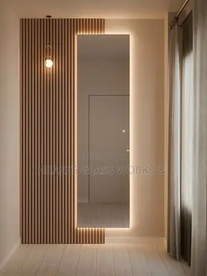 Mirror Installed With Flutted Panel