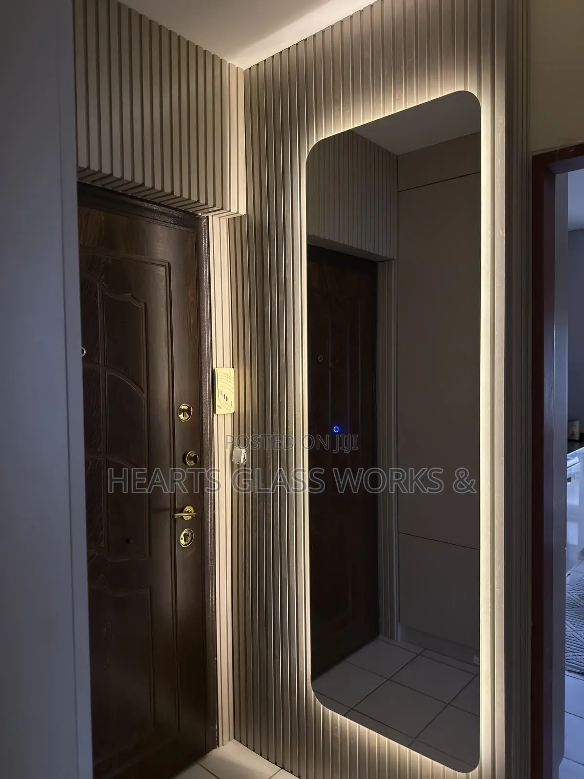 Mirror Installed With Flutted Panel