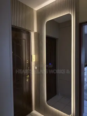 Mirror Installed With Flutted Panel