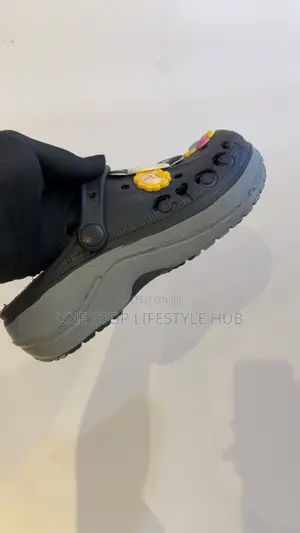 Original Black Crocs Clogs With Cute Cartoon Jibbitz