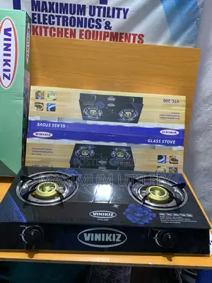 Vinikiz 2 Burner Brand New Glass Top Gas Cooker