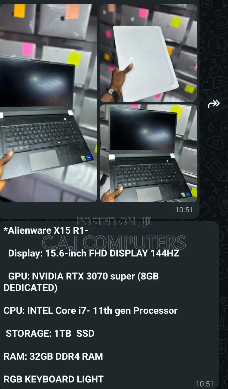 Laptop Alienware X15 R1 32GB Intel Core i7 SSD 1T