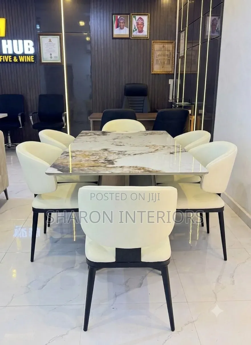 Modern 6-Seater Marble Dining Set