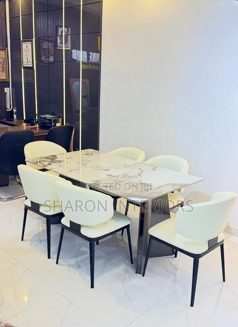 Modern 6-Seater Marble Dining Set
