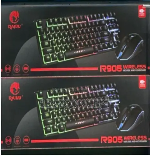 R905 Raiku RGB Gaming Wireless Keyboard and Mouse Combo
