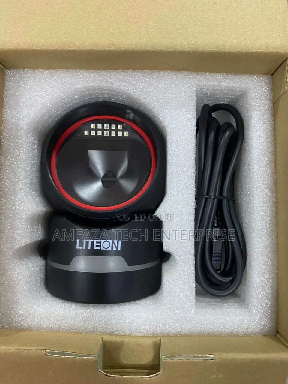 Lite-on Tabletop Barcode Scanner With a Round Face Design