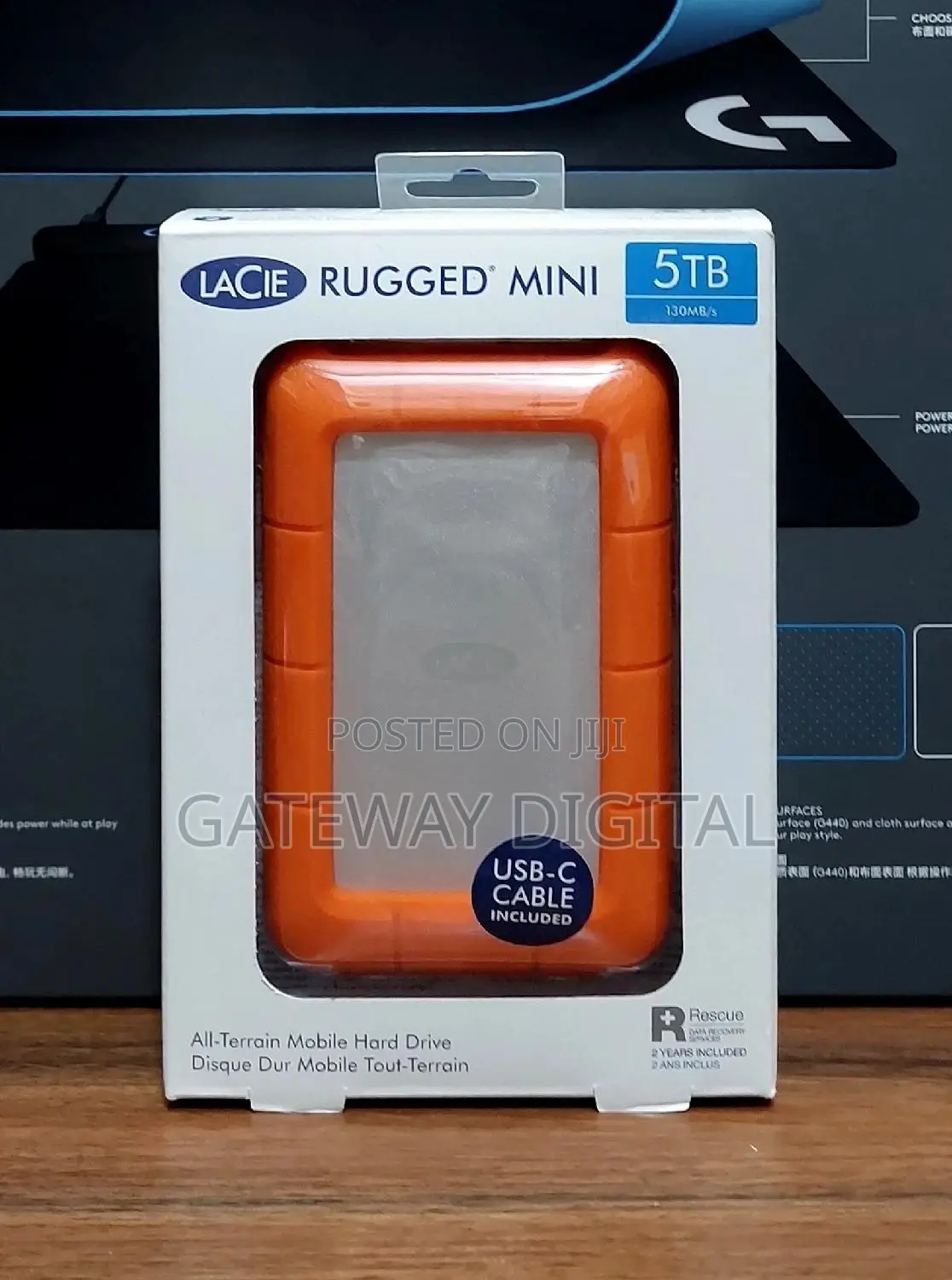 Lacie Rugged Usb-C 5tb External Hard Drive Portable HDD
