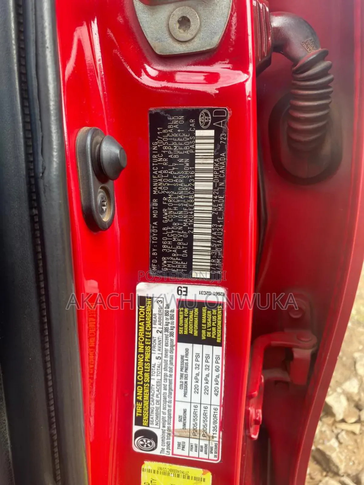 Toyota Matrix 2012 Red
