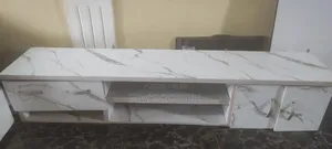 Modern Marble TV Console/TV Stand With Storage – Neatly Used
