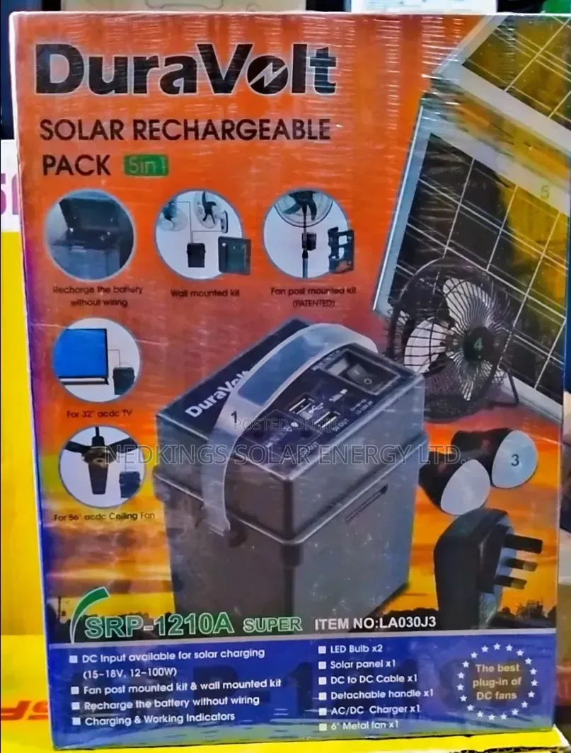 5 in 1 Duravolt Solar Rechargeable Pack