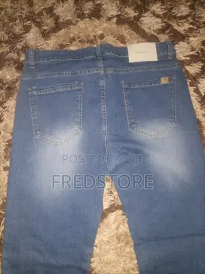 Mens Slim Stretch Blue Jeans