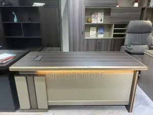 ​Luxury Executive Office Desk With Led Lighting Side Cabinet