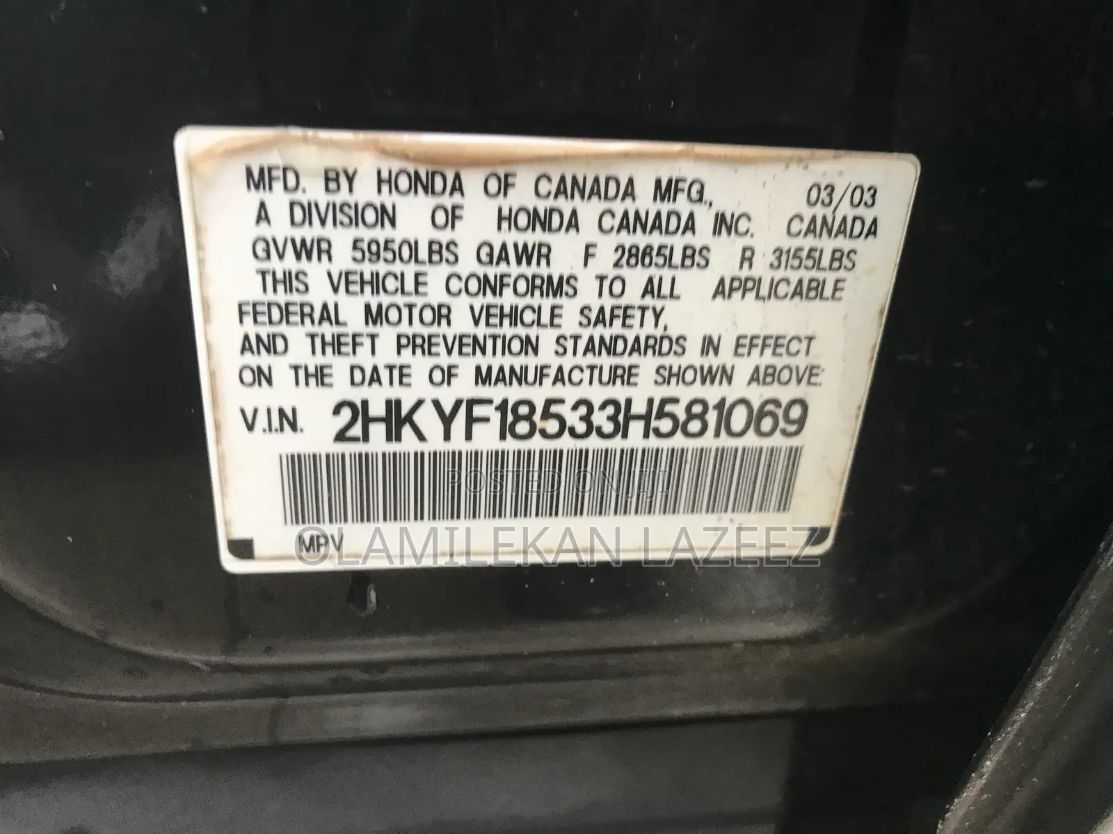 Honda Pilot 2004 Black