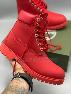 Timberland Premium 6-inch Boots In A Vibrant Red Colorway