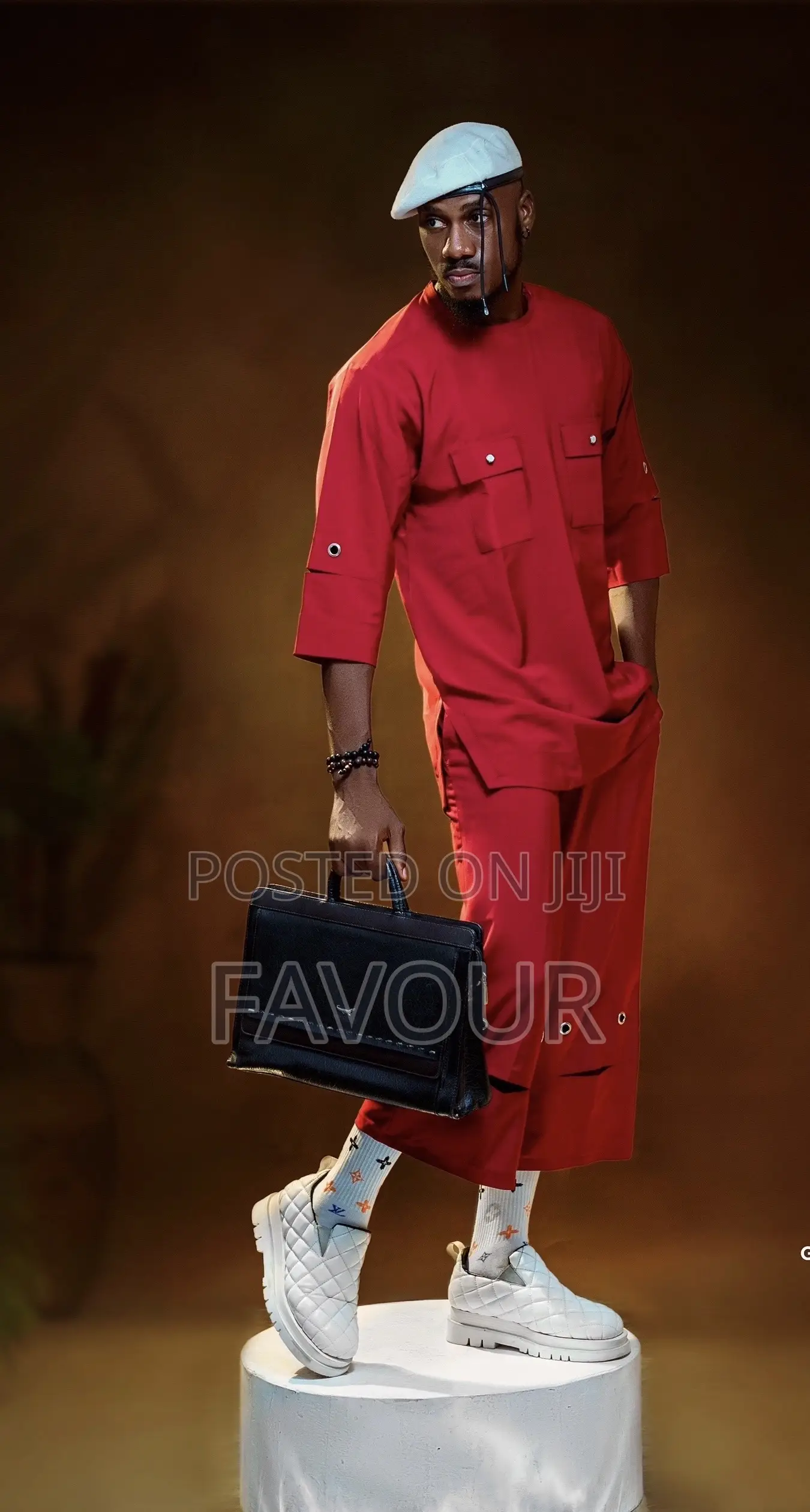Men’S Red Senator Outfit