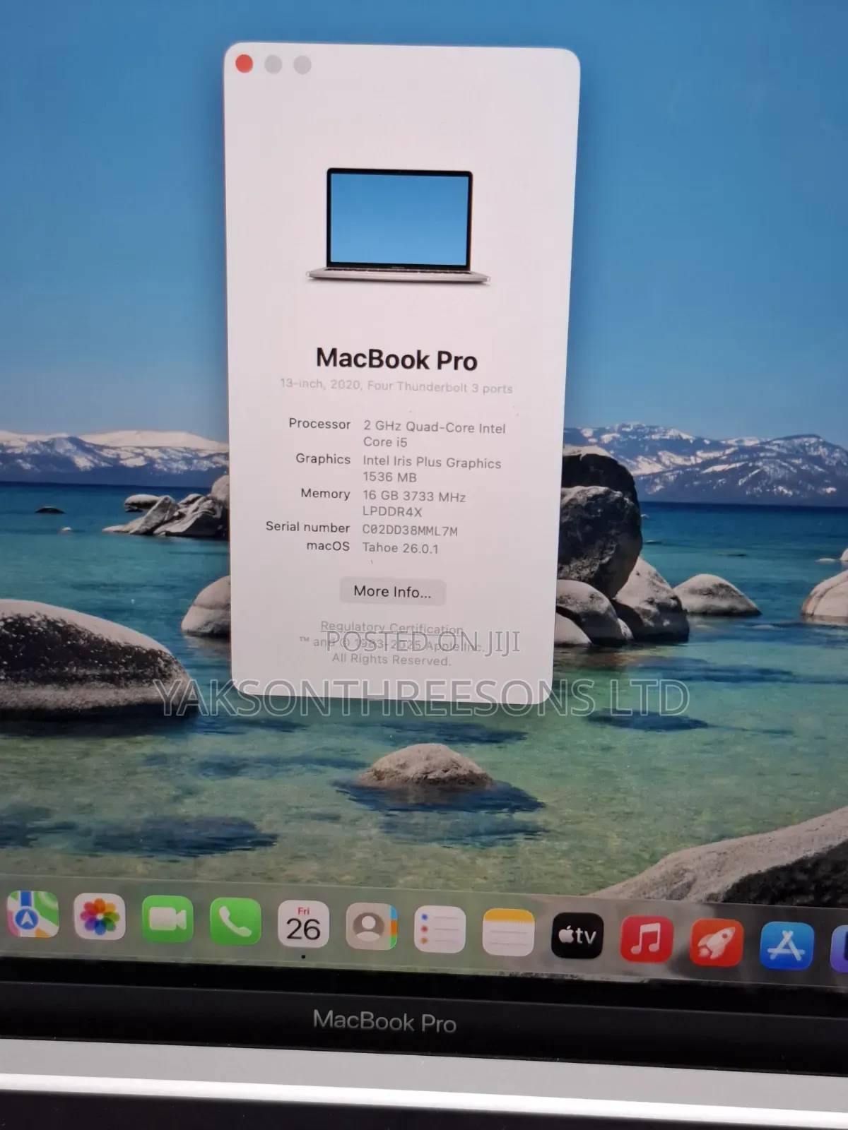 Laptop Apple MacBook Pro 2020 16GB Intel Core i5 SSD 1T