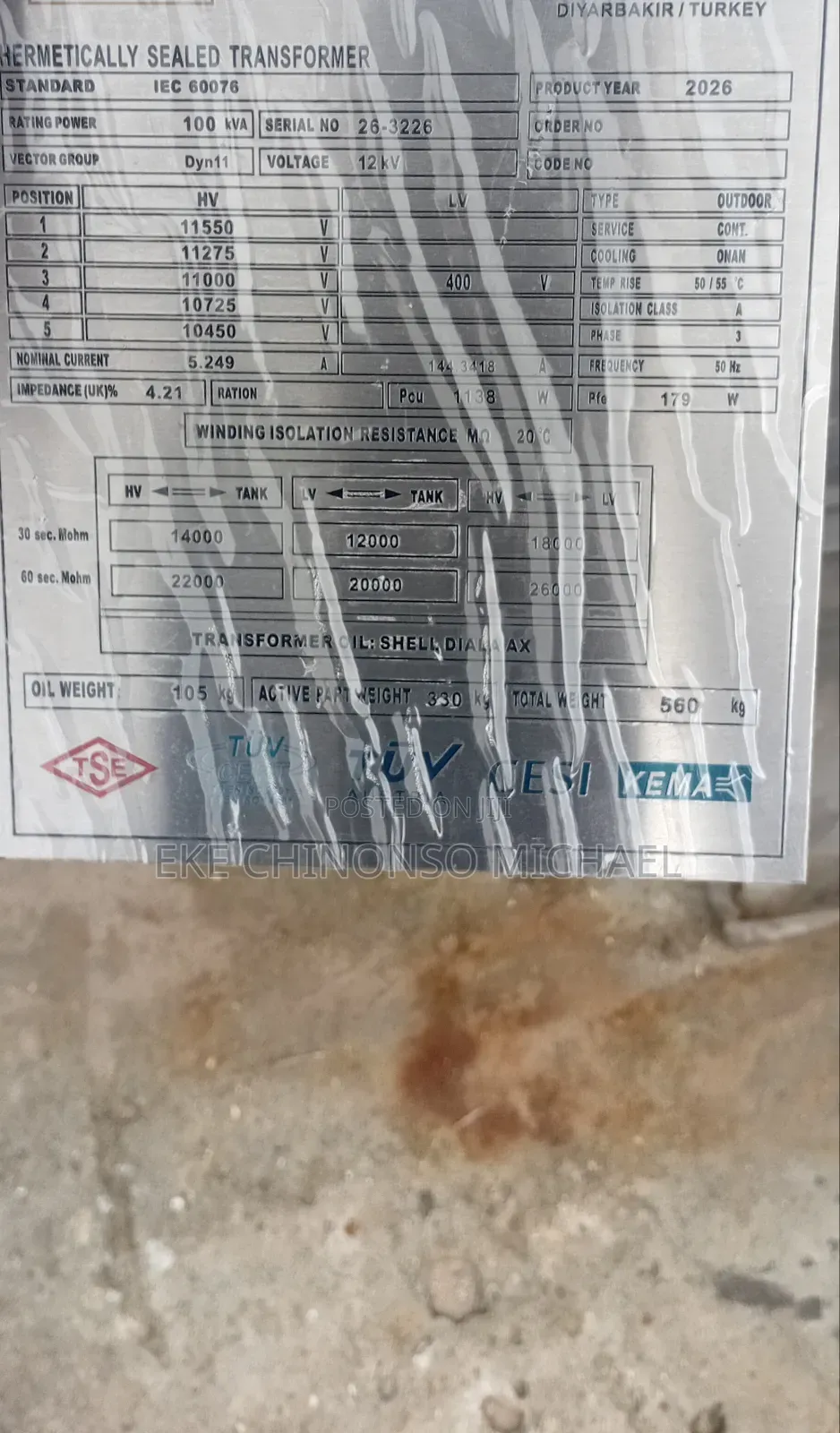 Transformer 300kva DTS