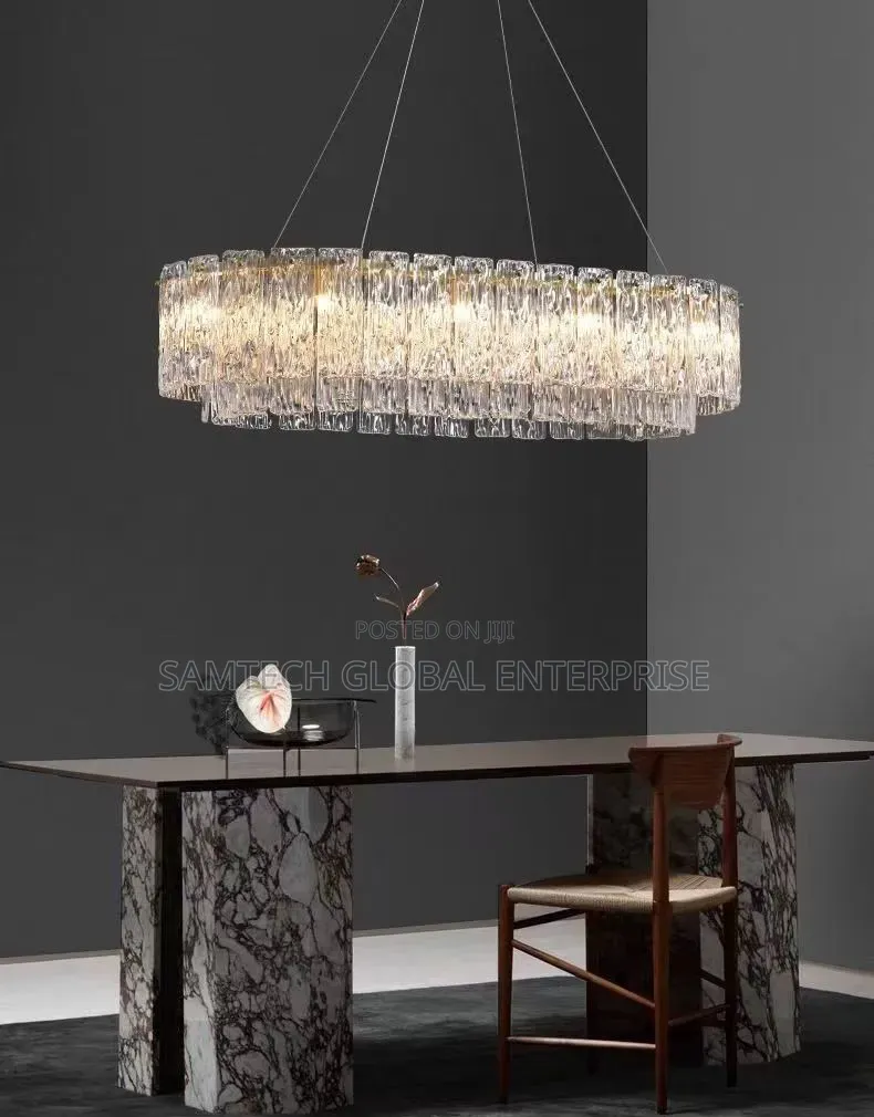 Premium Rectangular Crystal Pendant Light