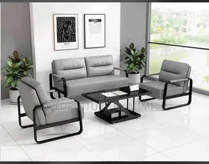 Modern Executive Leather Office Reception Sofa Set.