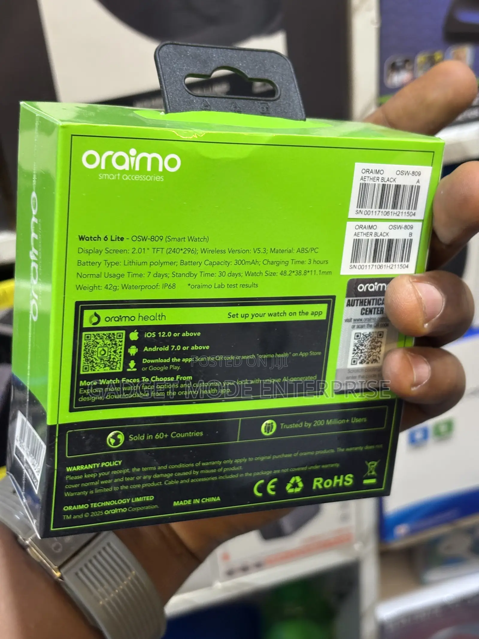 Oraimo Watch 6 Lite Waterproof Smart Watch