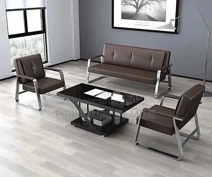 Modern Executive Leather Office Reception Sofa Set.