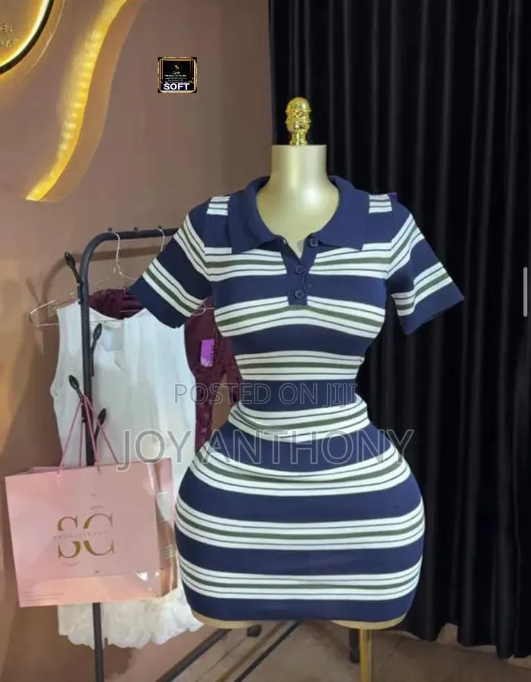 Stripe Knitted Mimi Elegant Sweet Dress