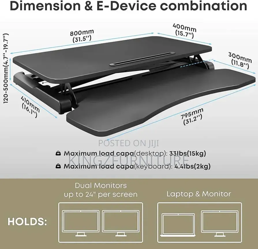 Black Tabletop Standing Desk