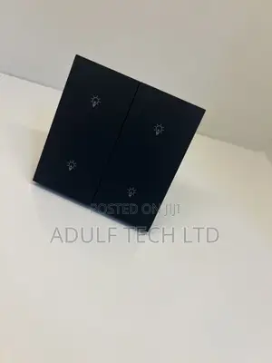 Tuya Zigbee 4-Gang Smart Push Switch — Sleek Black Finish