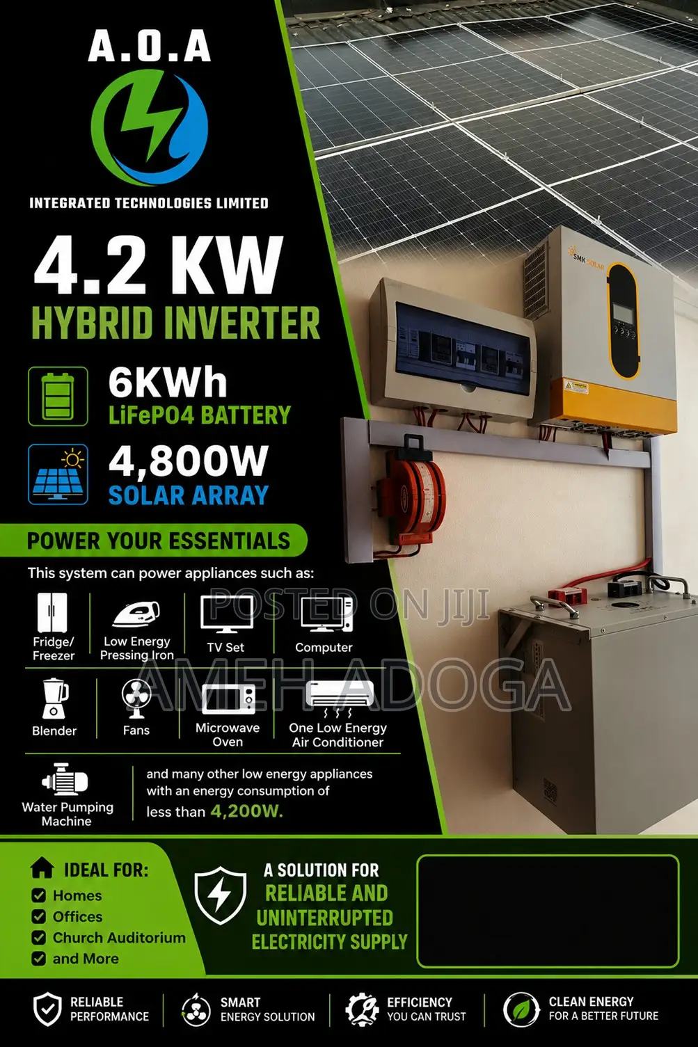4.2 Kw Complete Solar Power Solution With 6kwh Lithium Battery