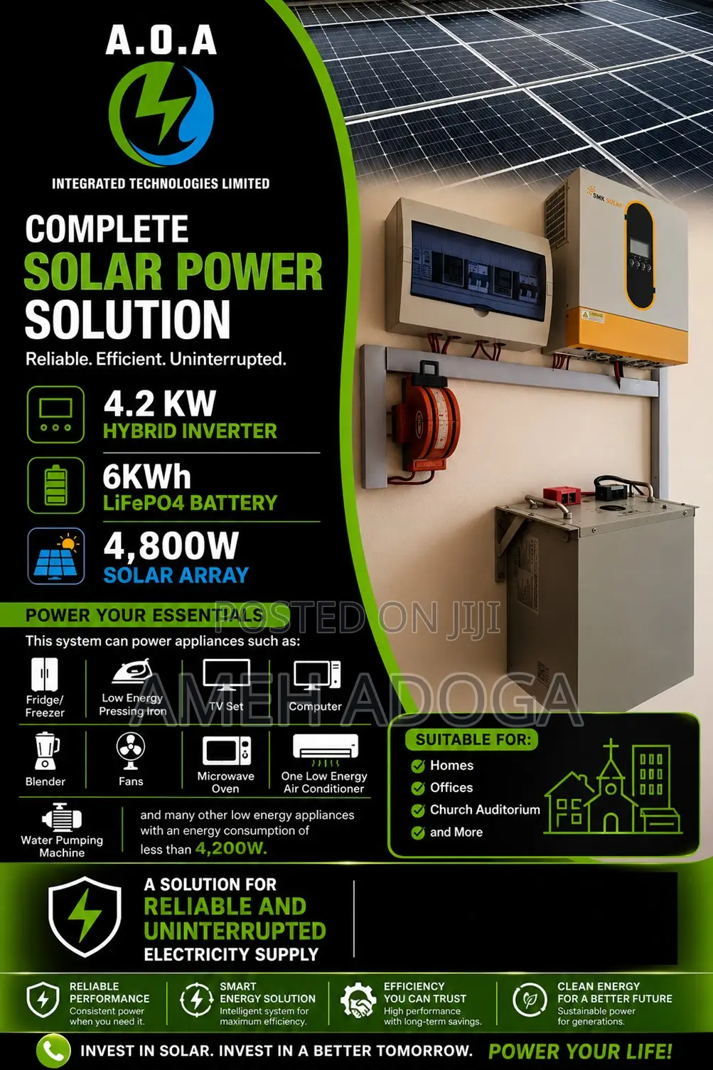 4.2 Kw Complete Solar Power Solution With 6kwh Lithium Battery