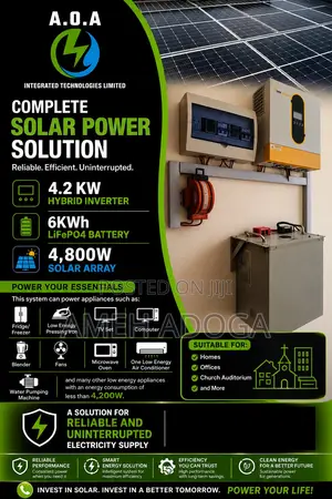 4.2 Kw Complete Solar Power Solution With 6kwh Lithium Battery