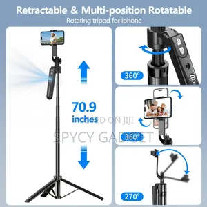 Auto Face Tracking Quadrapod With Dual Ring Selfie Light
