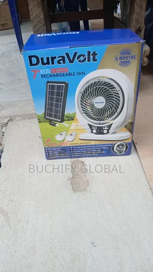 Duravolt Rechargeable Fan With Solar Panel and Bulbs