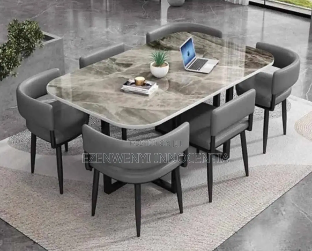 Six Seater Mable Top Dinning Table Imported