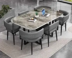Six Seater Mable Top Dinning Table Imported