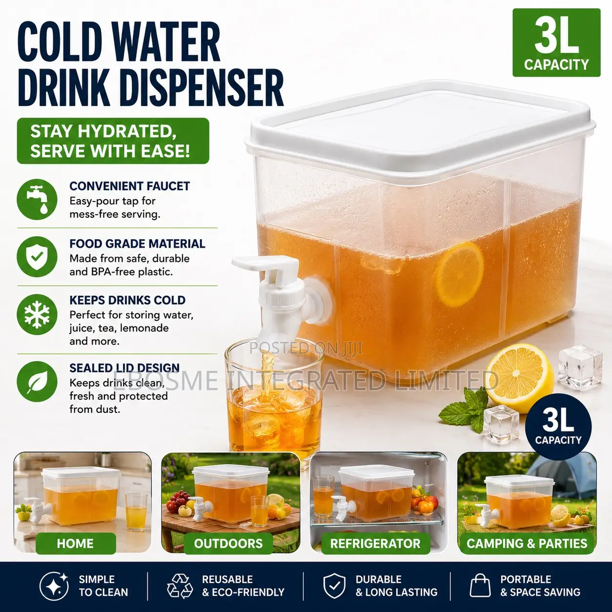 3l Refrigerator Beverage Dispenser With Tap