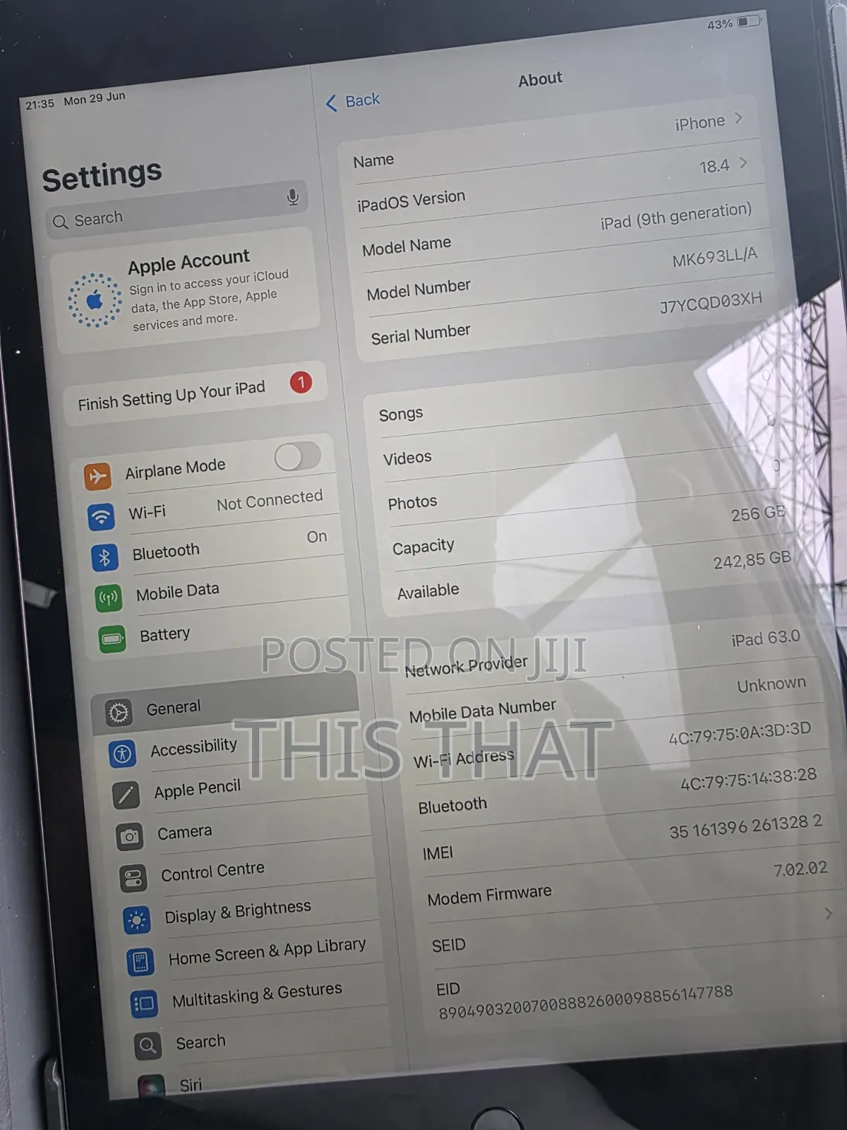 Apple iPad 10.2 (2021) 256 GB Silver