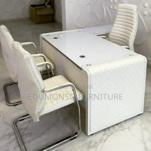 1.6 Meter Glass Office Desk + Chairs